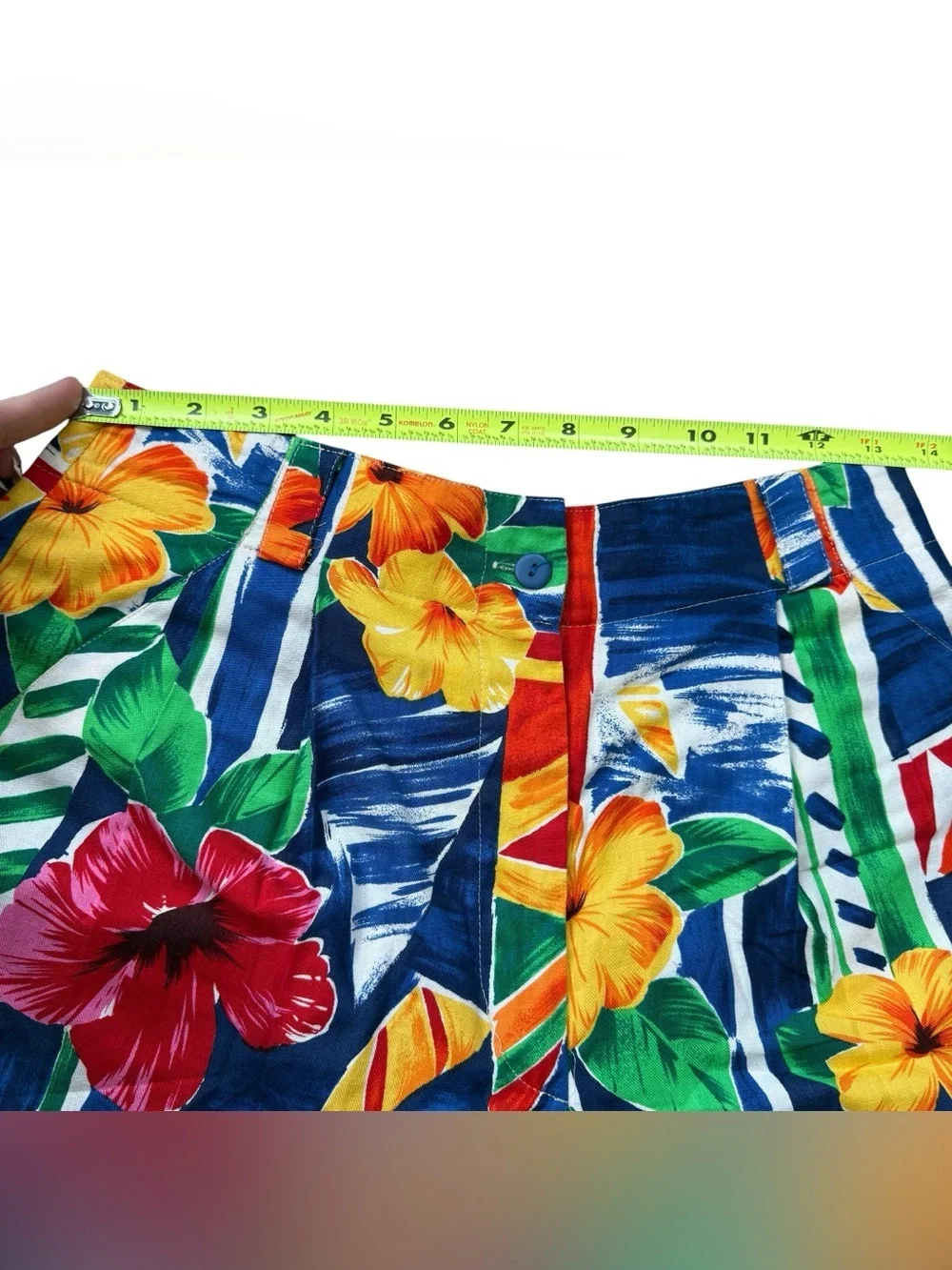 VTG Tropical Floral Two Piece Set Hawaiian Shirt Shorts Matching Resort Set Sz 8